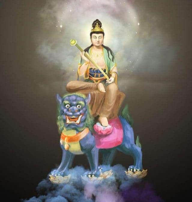 四大菩萨之首，大智慧的象征，文殊菩萨