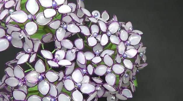 漂亮的永生紫阳花，做法很简单，成品和真花一模一样！
