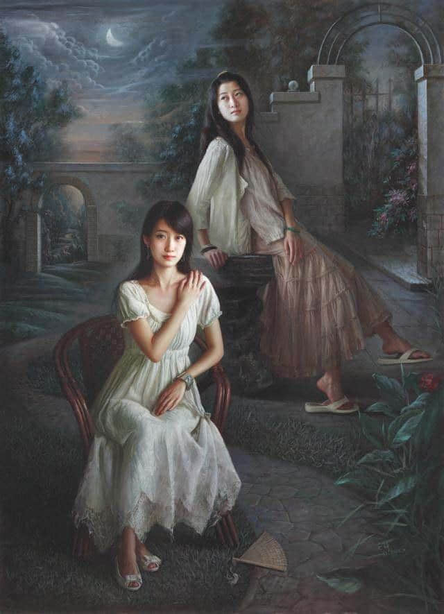 久违的安静的油画：美女画美女，展现女性的青春魅力，优雅温馨